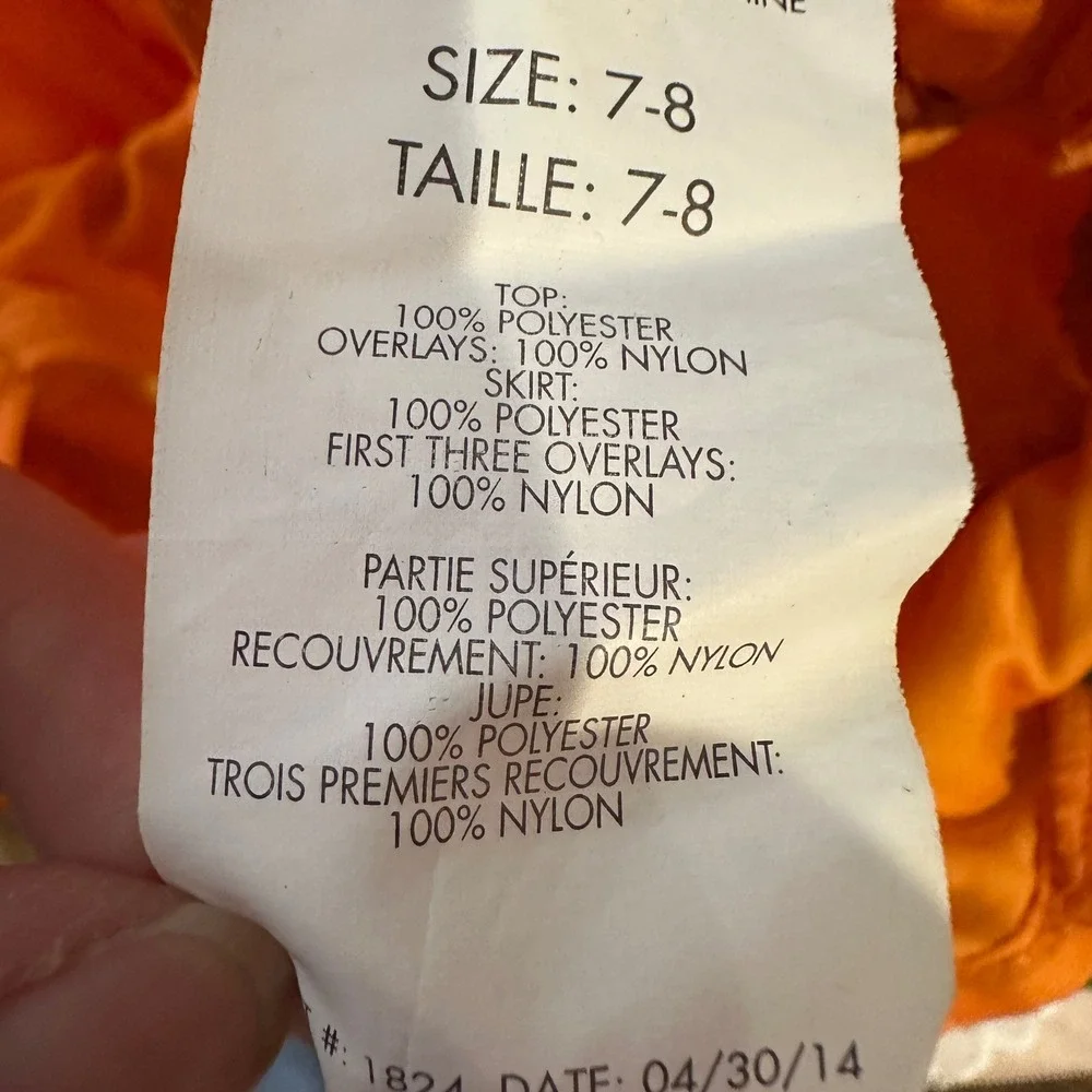 Pottery Barn Kids Pumpkin Tutu Dress Girls 7-8 Orange Jack-O-Lantern Costume - Picture 6 of 6